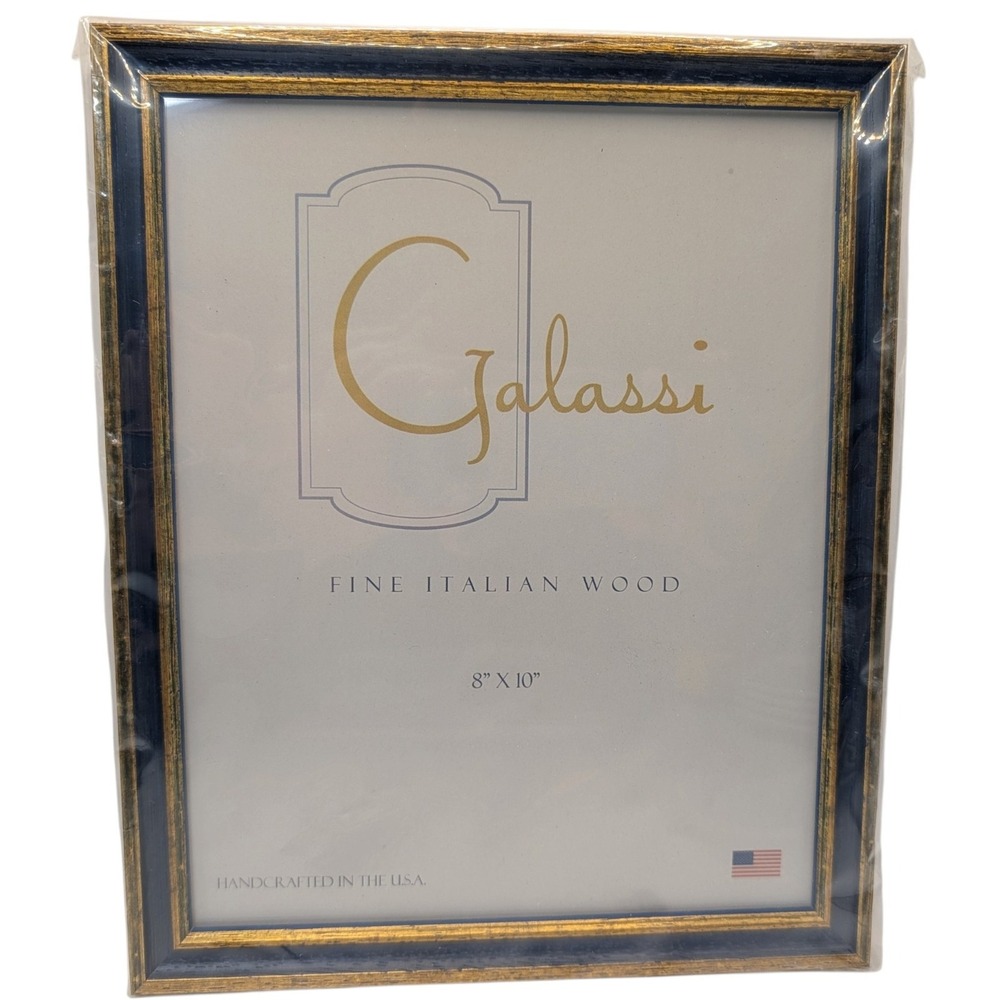 New F G Galassi Handcrafted Frame 8x10 Fine Italian Wood Primary Blue Made USA